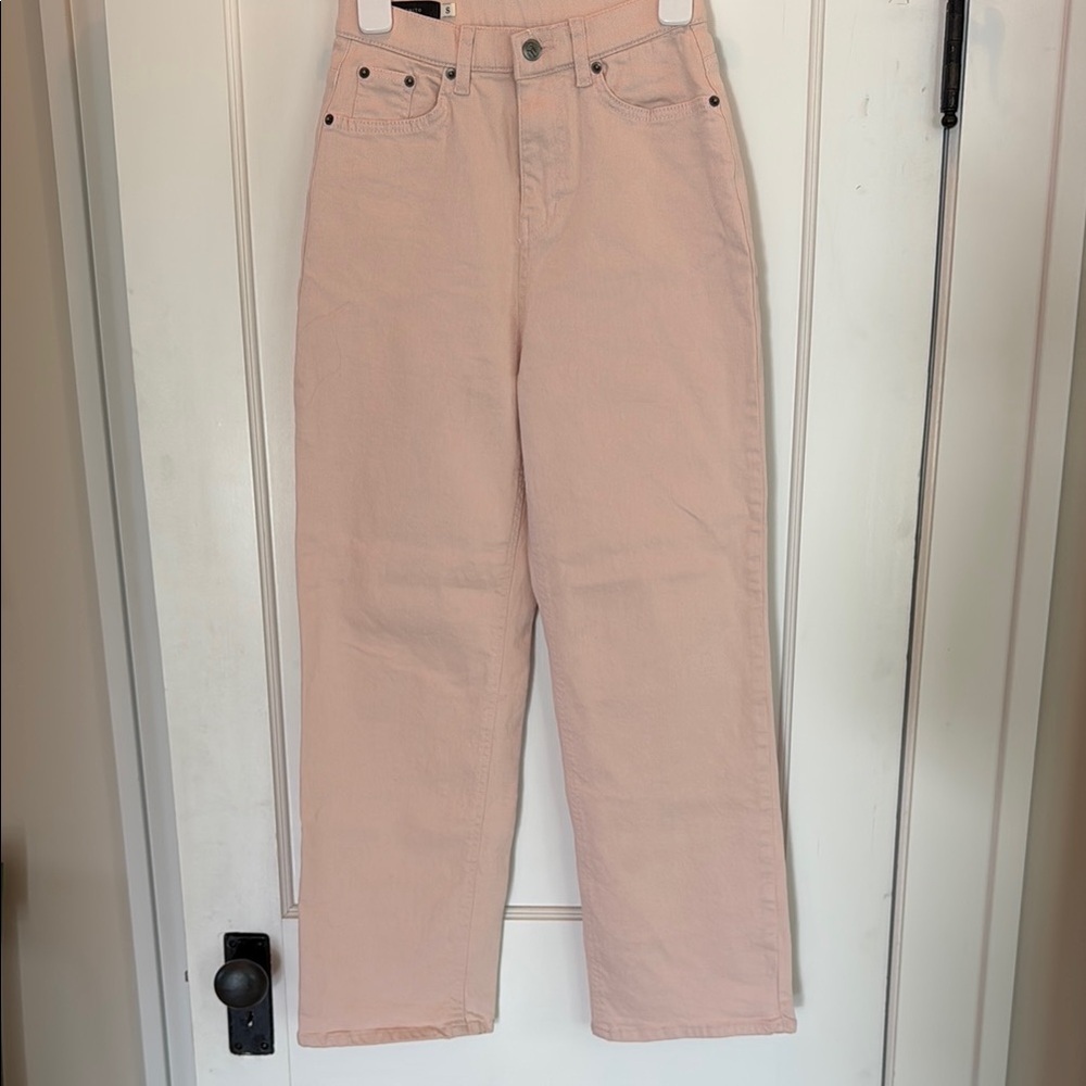 Benito-brand Soft Pink Wide Leg Jeans with High Waist